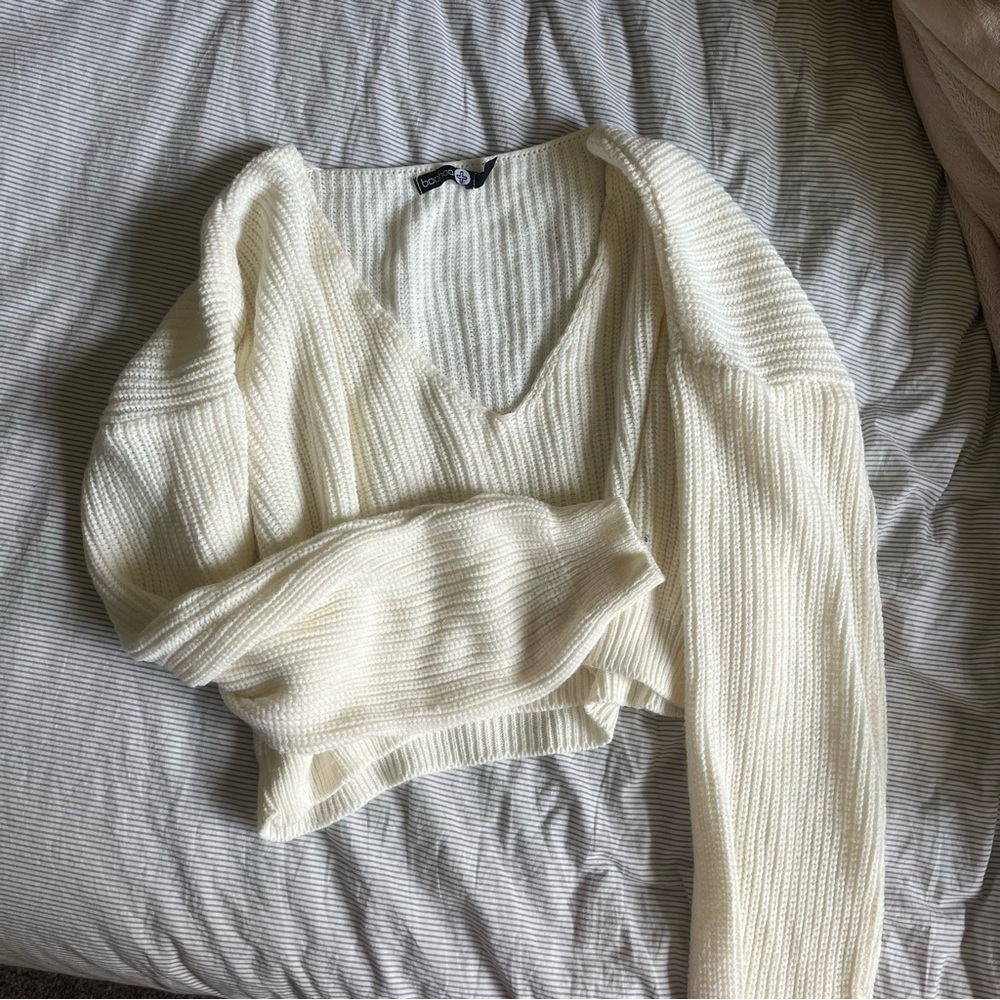 Cream Crop Sweater